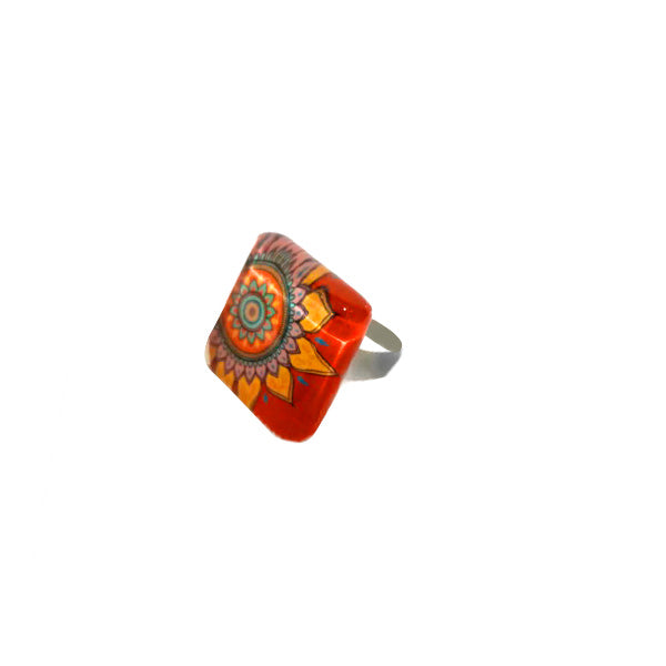 Mandala Naranja - Anillo