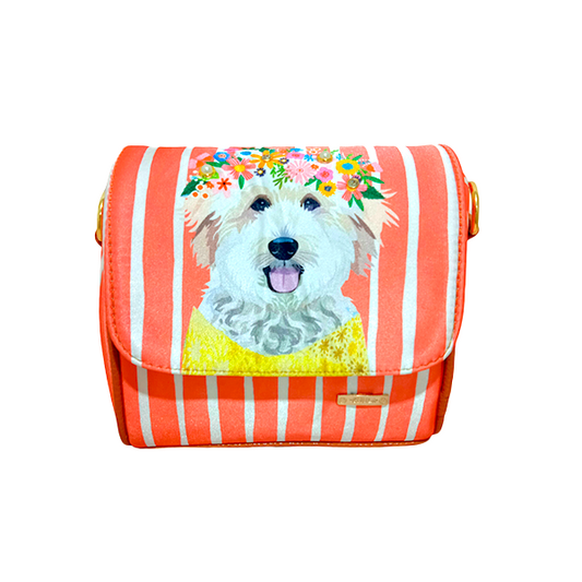 Perrito Coral y Flores - Mini Baúl