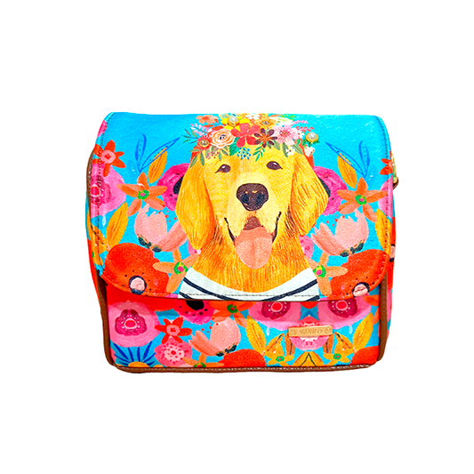 Perrito Azul y Flores - Mini Baúl